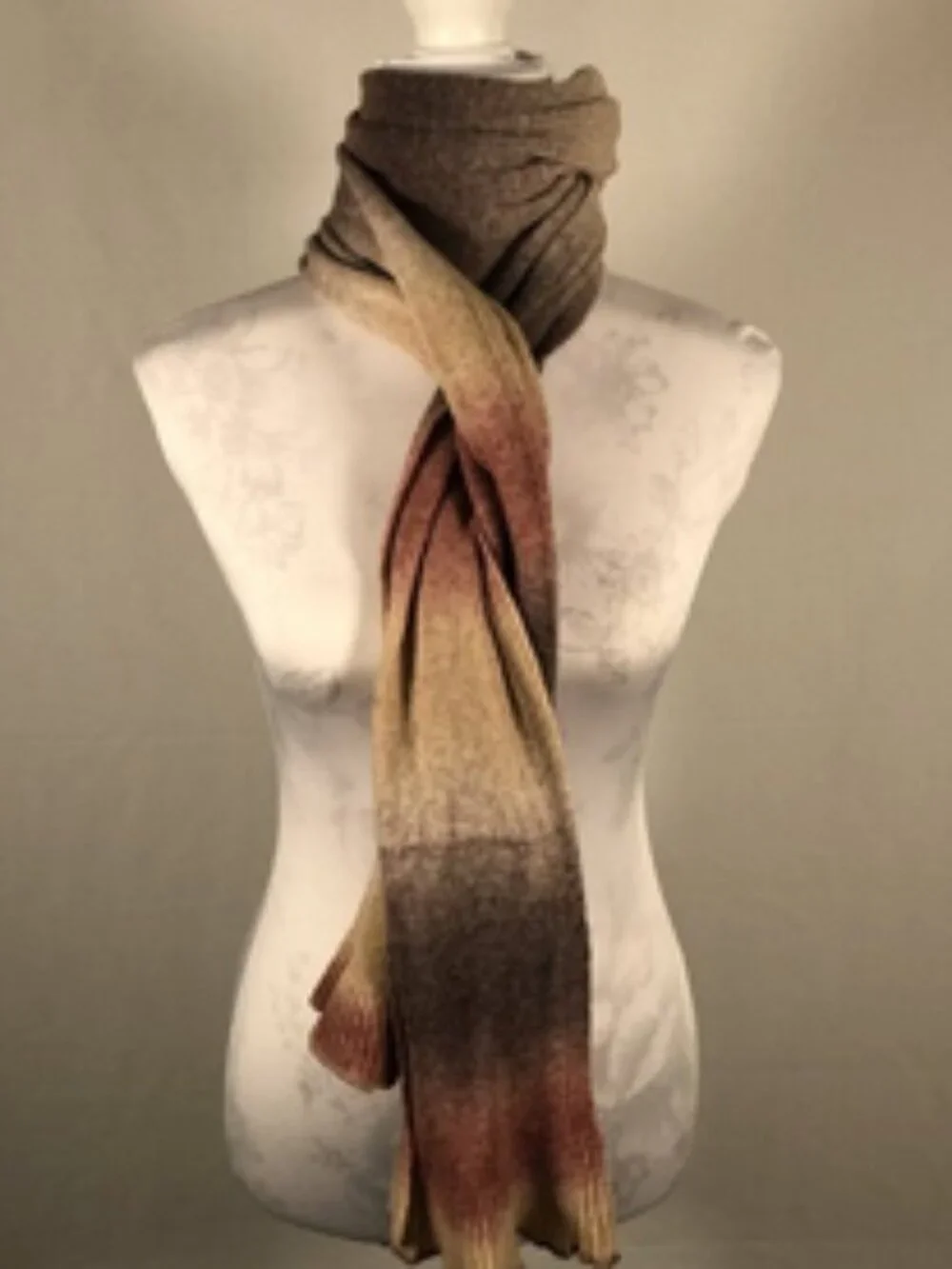 Ombré Knit Scarf in Earth Tones • Soft Gradient • Unlabeled Boutique Style